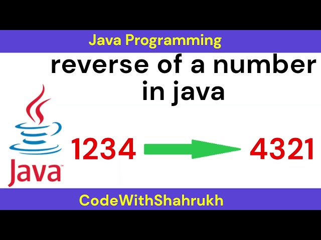 reverse of a number in java. #java