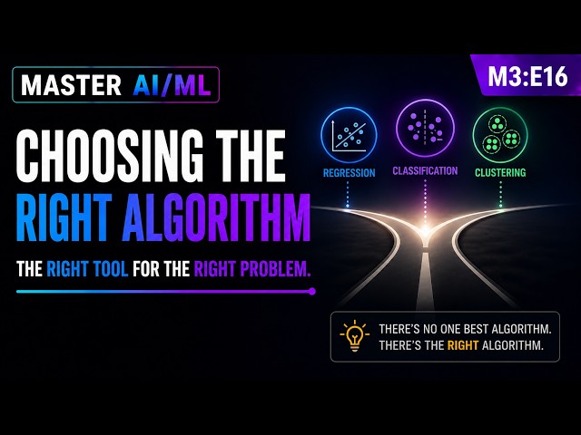 How to Choose the Right ML Algorithm — Decision Framework with 3 Worked Examples | Master AI/ML E16