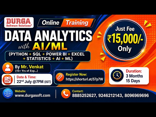 DATA ANALYTICS with AI/ML Online Training @ DURGASOFT