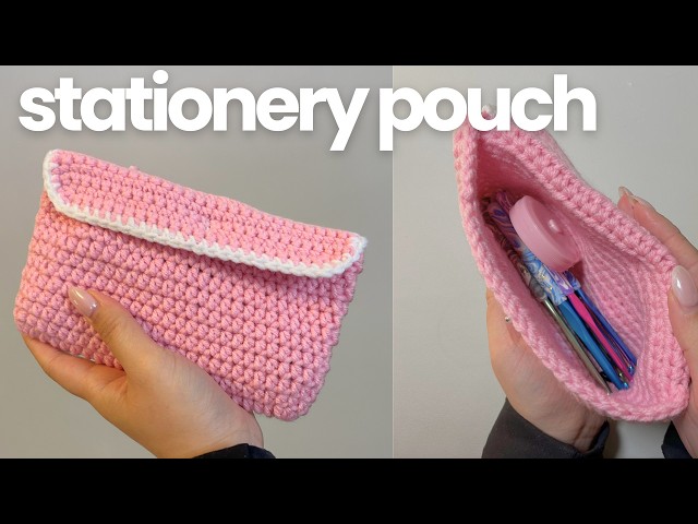 Easy crochet stationery pouch tutorial | beginner friendly