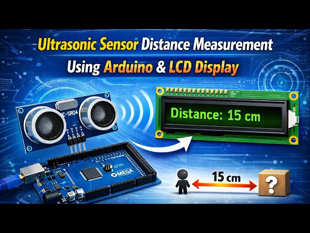 Ultrasonic Sensor Distance Measurement Using Arduino & LCD Display