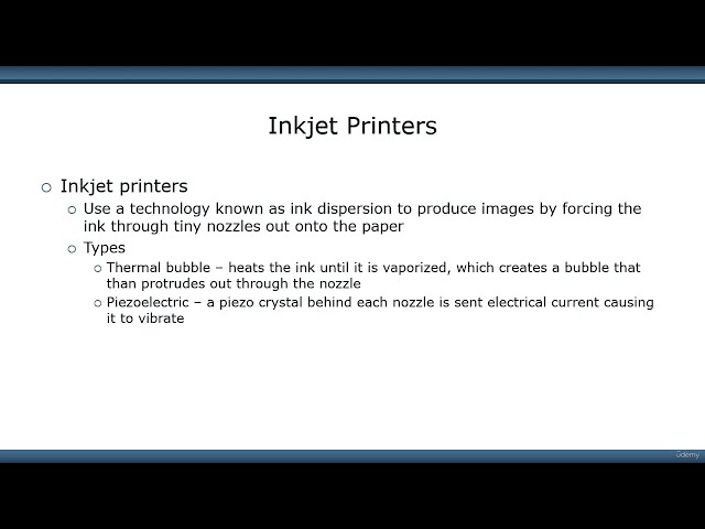 Certification CompTIA A+ (220-1101 & 220-1102) Course Sec 97 - Inkjet Printers #comptiaaplus #compti