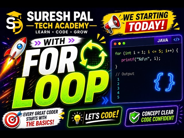 Java For Loop Explained | Complete Tutorial for Beginners 🔥
