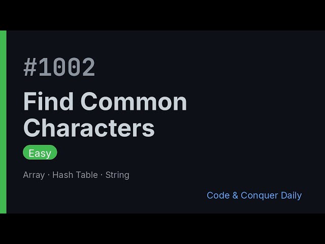 Find Common Characters