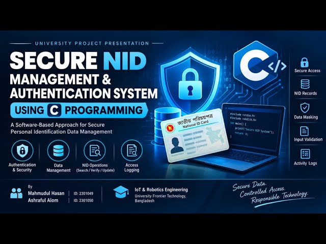  Secure NID Management & Authentication System Using C