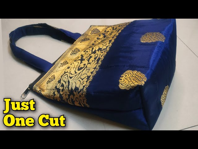 JUST ONE CUT 🛍️Handbag making at home/Ladies bag cutting and stitching/ Purse/ Bag #diy #bagmaking 