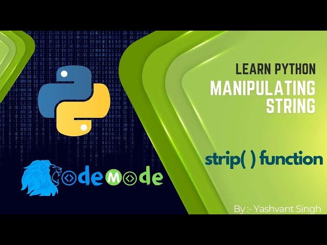 strip() function in Python || Use of strip function in Python  || CodeMode