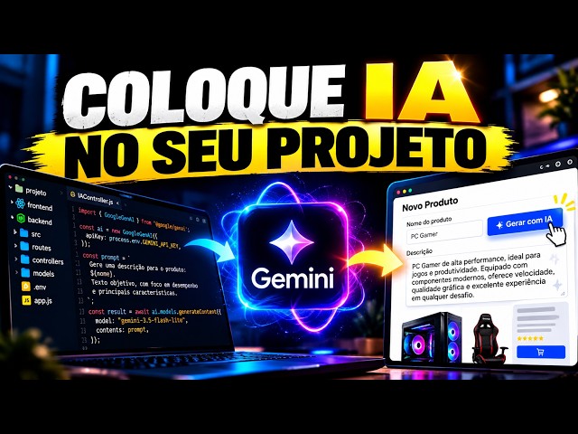 Como Colocar IA no Seu Projeto React + Node.js | Gemini API #ia #javascript #react
