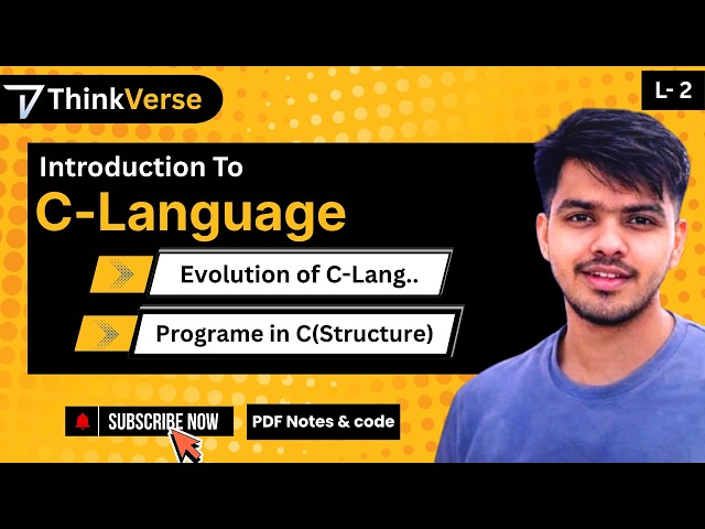 Lecture 2 - C Language History and Introduction | Basic Structure| Learn C from Scratch