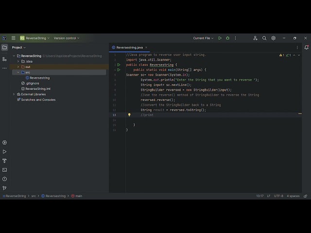 Java Programming Tutorial: Reverse User Input String