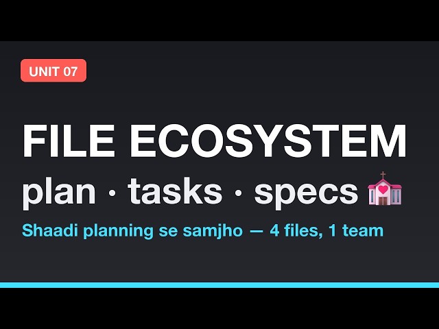 Spec-Driven Development Masterclass: File Ecosystem — plan, tasks, specs | Section 03 - Unit 07