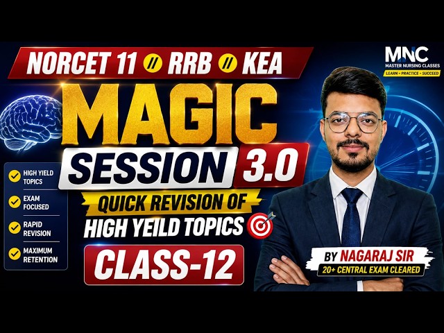 IMPORTANT NORCET 11, KEA KARNATAKA, RRB NURSING OFFICER EXAMS // NAGARAJ SIR MASTER NURSING CLASSES