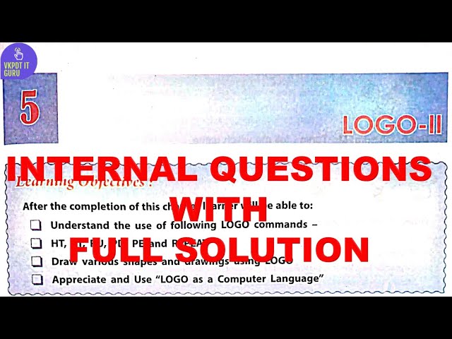 LOGO II | DAV CLASS 4 | COMPUTER | CHAPTER 5 | QUESTION ANSWER | SOLUTION | NOTES | #dav