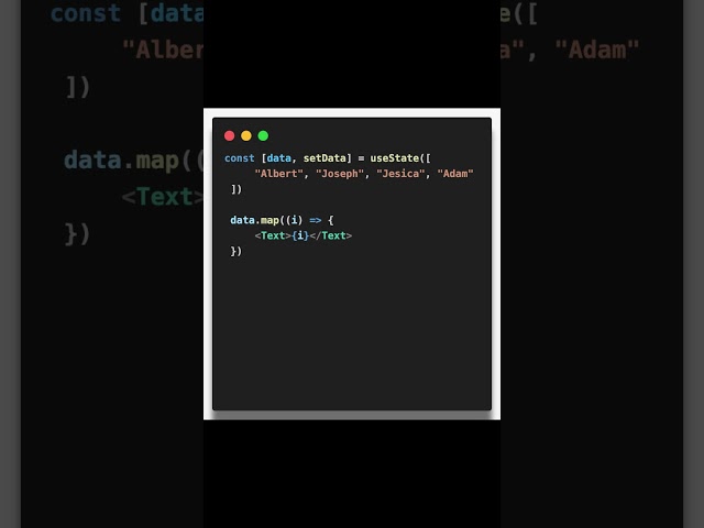 REACT ARRAY MAP FUNCTION #react #reactnative #reacthooks