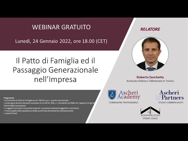 Il Patto di Famiglia ed il Passaggio Generazionale Dell'Impresa
