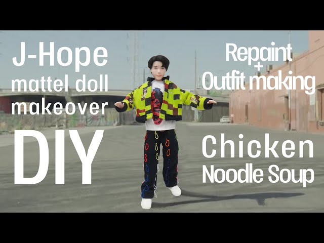 DIY BTS J-HOPE MATTEL DOLL REPAINT+CNS OUTFIT MAKING! [CREATIVE WEDNESDAY]