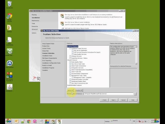 Quick Guide for installing SQL SERVER 2012 Enterprise Edition (Without detailed explanation)