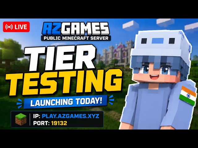 Launching Tier Testing on AZGames Public Server | Minecraft LIVE