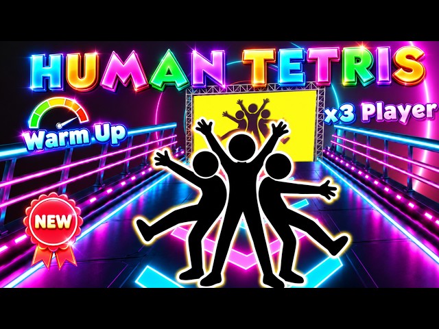 HUMAN TETRIS X 3 PLAYERS 🤝 Perfect Fit Or Epic Fail! |⚡ Immersive Interactive Warm-Up