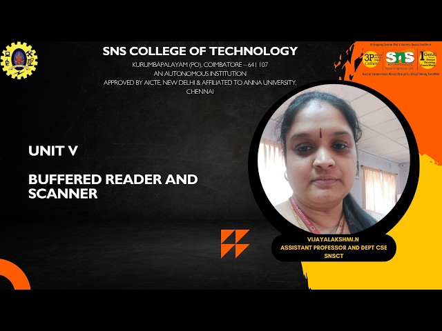 About Buffered reader and scanner|OOPS|SNS Institutions