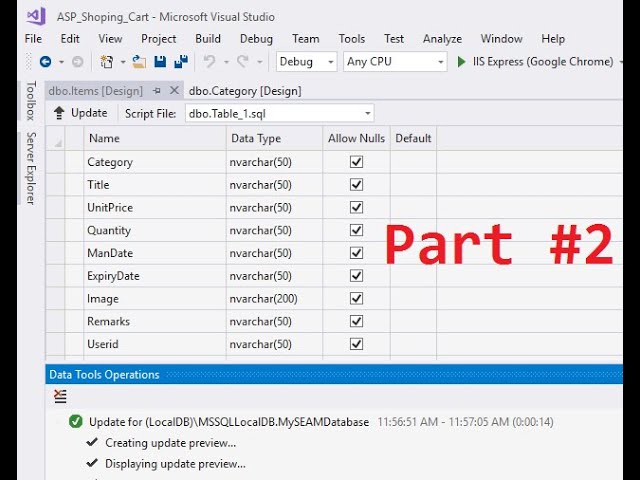 SQL Create Database and Tables for Shopping Cart