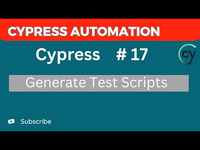 Cypress Tutorial #17 – Record User Actions and Generate Tests in Cypress