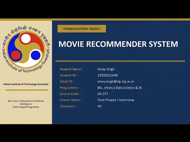 Build a Movie Recommender System | ML Project with Python & Streamlit (Full Demo)