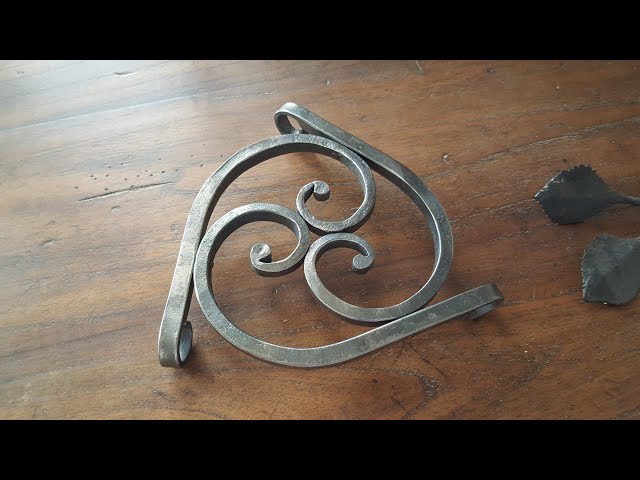 Hand-forged trivet using an induction heater