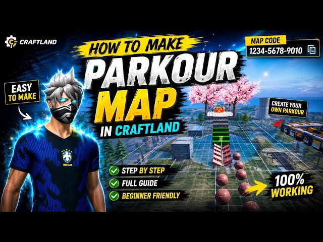 How to make Parkour map in craftland | Free fire craftland | vsh harsh