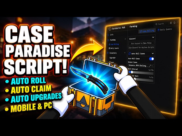 Case Paradise Script - (NO KEY) Auto Roll, Auto Claim, Auto Upgrades & More