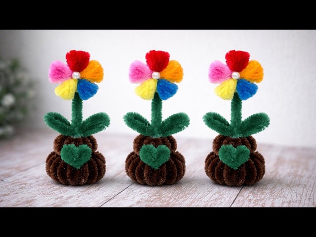 DIY mini flower pipe cleaner | Pipe Cleaner Flower Tutorial