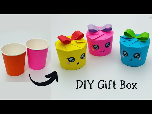 DIY Paper Cup Gift Box / How To Make Gift Box / Paper Cup Craft Ideas / #shorts (1-minute video)