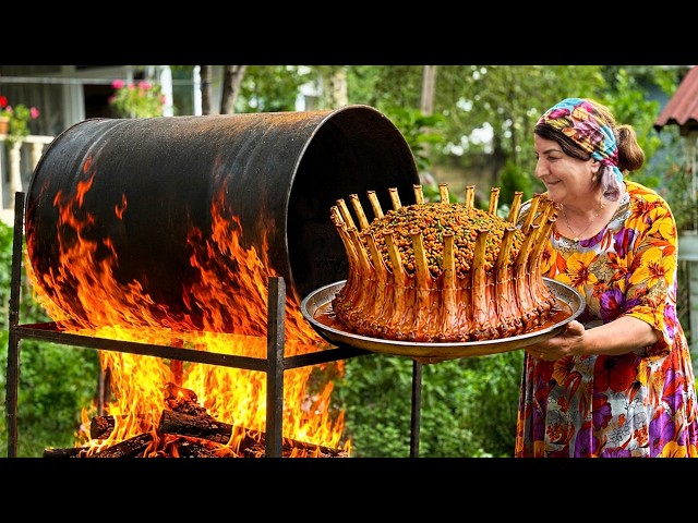Grandma Cooks Crown of Lamb in a Barrel - The Reveal Will Amaze You!