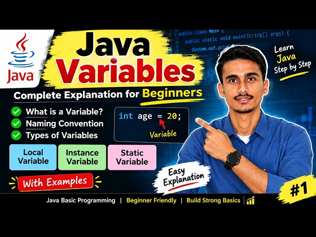 Java Variables Explained for Beginners | What is a Variable, Naming Rules & Types