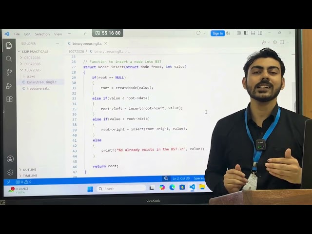 3.4 Binary Search Tree in C Creation and Insertion Using Linked List