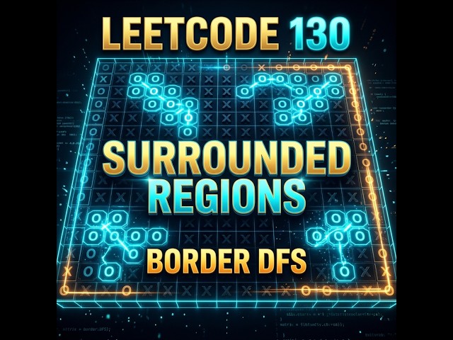 LeetCode 130: Surrounded Regions in less than 5 minutes | Border DFS Strategy
