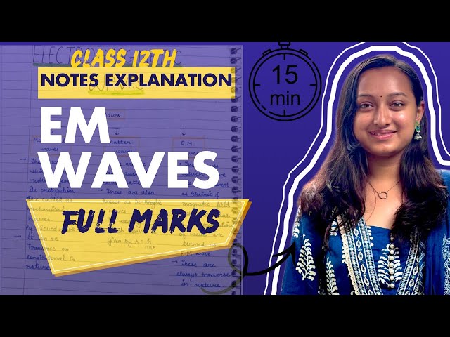 EM WAVES NOTES WITH EXPLANATION(TOPPER’s NOTES)|CLASS 12th PHYSICS IN 15 MINUTES