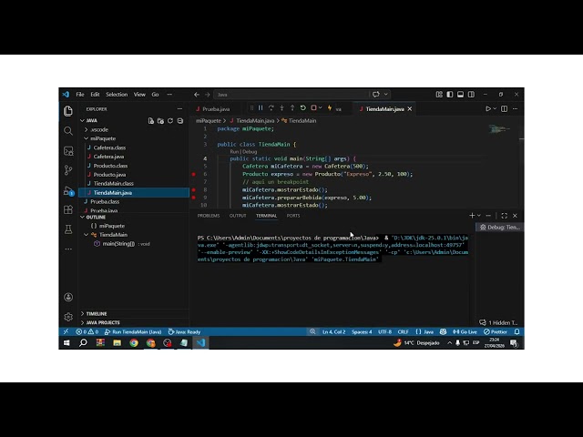 Java POO IDE VS Code. Prueba de Debugging 27/04/26