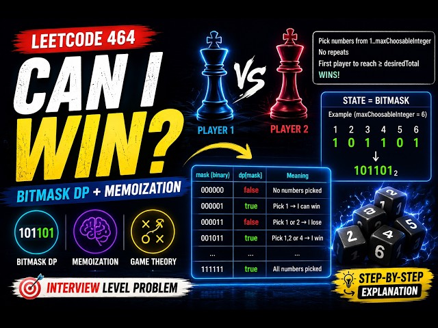 Can I Win (LeetCode 464) — Bitmask DP + Game Theory Explained | Lec - 2
