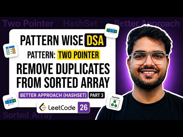 LeetCode 26: Remove Duplicates from Sorted Array | HashSet Approach | Java