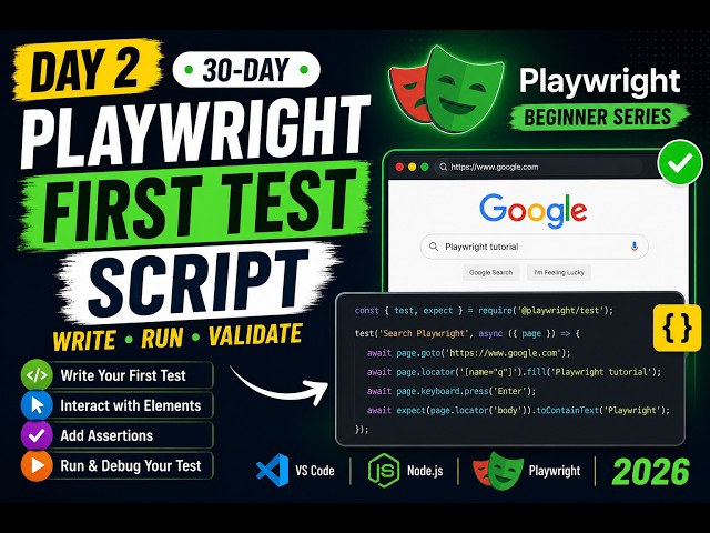 Playwright Tutorial for Beginners: Write Your First Test Script (Day 2)