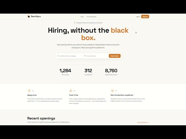 TalentSync ATS Demo | Full-Stack React.js & Python Applicant Tracking System Project