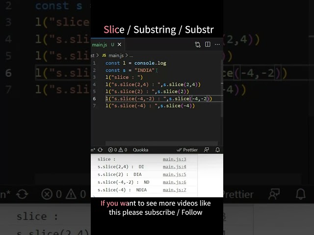 Slice Vs Substring Vs Substr in Javascript #shorts #javascript #frontend