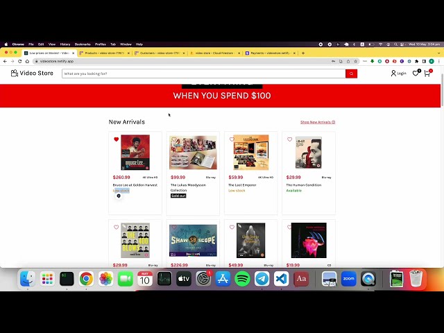eCommerce app using React, Firebase and Stripe
