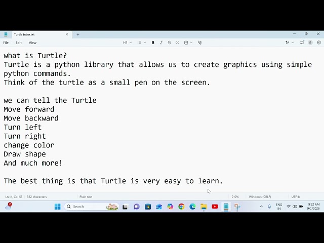 Python tutorial (Turtle library)