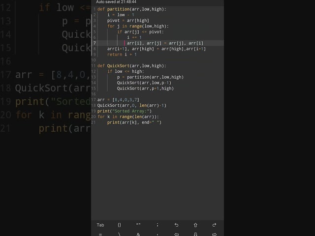Quick Sort in Python