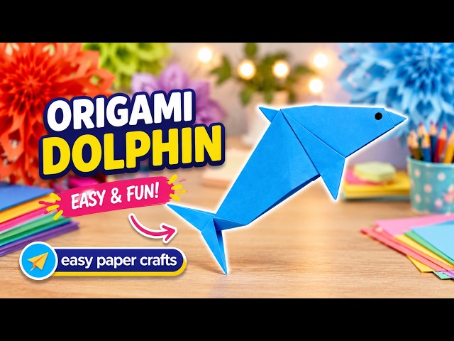 How to Make a Paper Dolphin 🐬 Origami Dolphin Tutorial Step by Step | Easy Paper Crafts