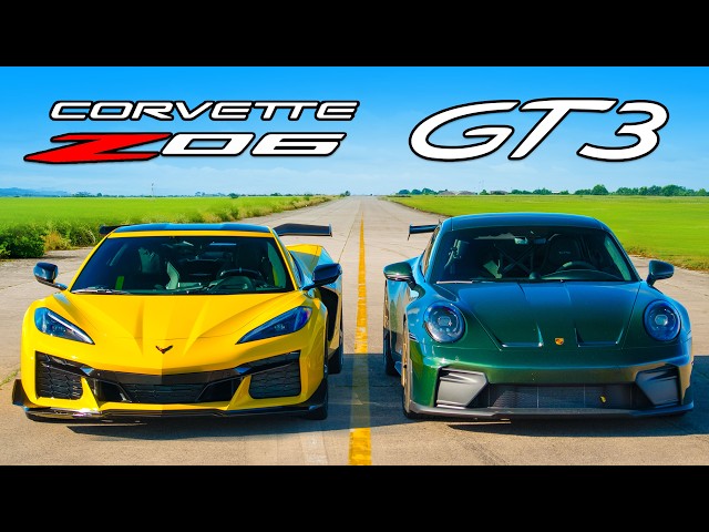 Corvette v Porsche, USA v Germany: DRAG RACE