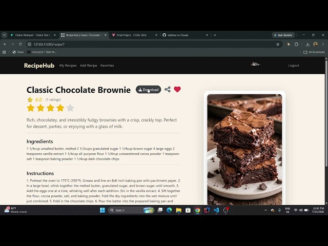 My first web application using flask - Recipehub