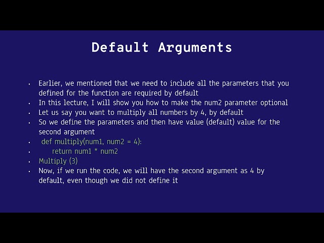 PRES5   DEFAULT ARGUMENTS